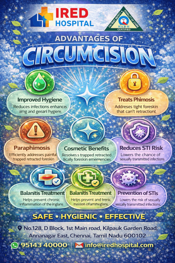 Advantages of circumcision listed visually